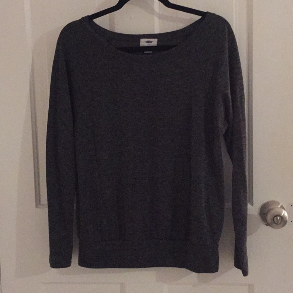 Casual grey cozy crew neck sweater